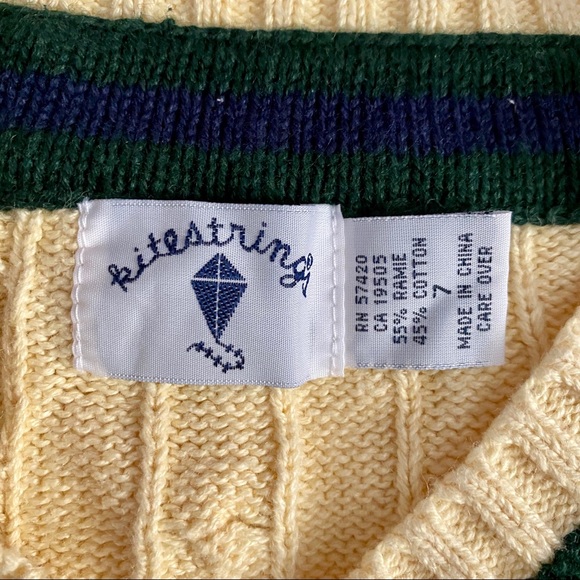 Kitestring’s Gold V neck sweater Size 7 Unisex - Picture 3 of 6